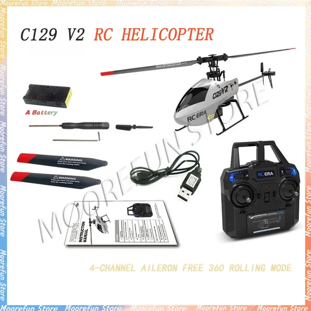C129 V2 RC Helicopter 6 Channel Remote Controller Helicopter Charging Toy Drone Model UAV Outdoor Aircraft RC Toy 2