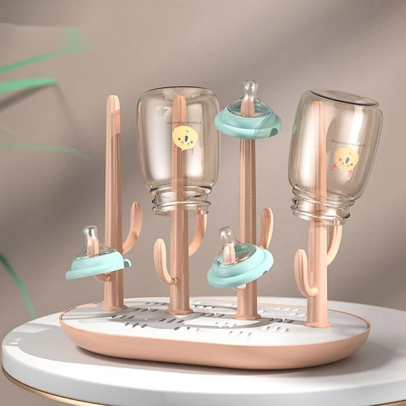 New Cute Baby Bottle Drying Rack Solid Color Baby Feeding Bottle Drain Rack Holder Feeding Stuff