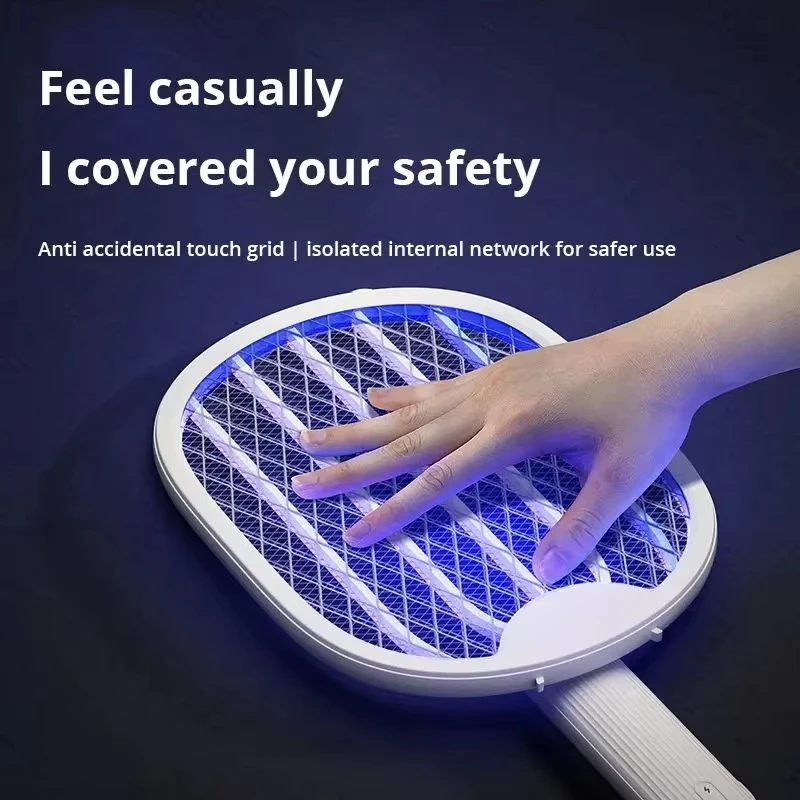 New Foldable Electric Mosquito Killer Fly Swatter Trap USB Rechargeable Mosquito  Killer with 3000V Rechargeable Mosquito Fly