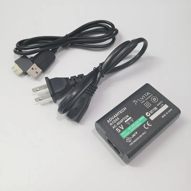 

10pcs USB Data Charging Cable Home Wall Charger Power Supply AC Adapter For Sony PlayStation Psvita PS Vita PSV 1000