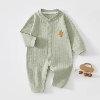 AYNIGIELL الربيع والخريف 0-18 متر الطفل السروال القصير الوليد الفتيات الفتيان 100% ملابس قطنية عالية الجودة الكرتون منقوشة بذلة 2