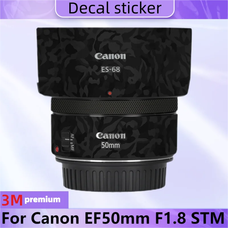 

Наклейка на корпус объектива для Canon EF50 мм F1.8 STM, Защитная Наклейка на кожу, виниловая пленка, защитное покрытие от царапин