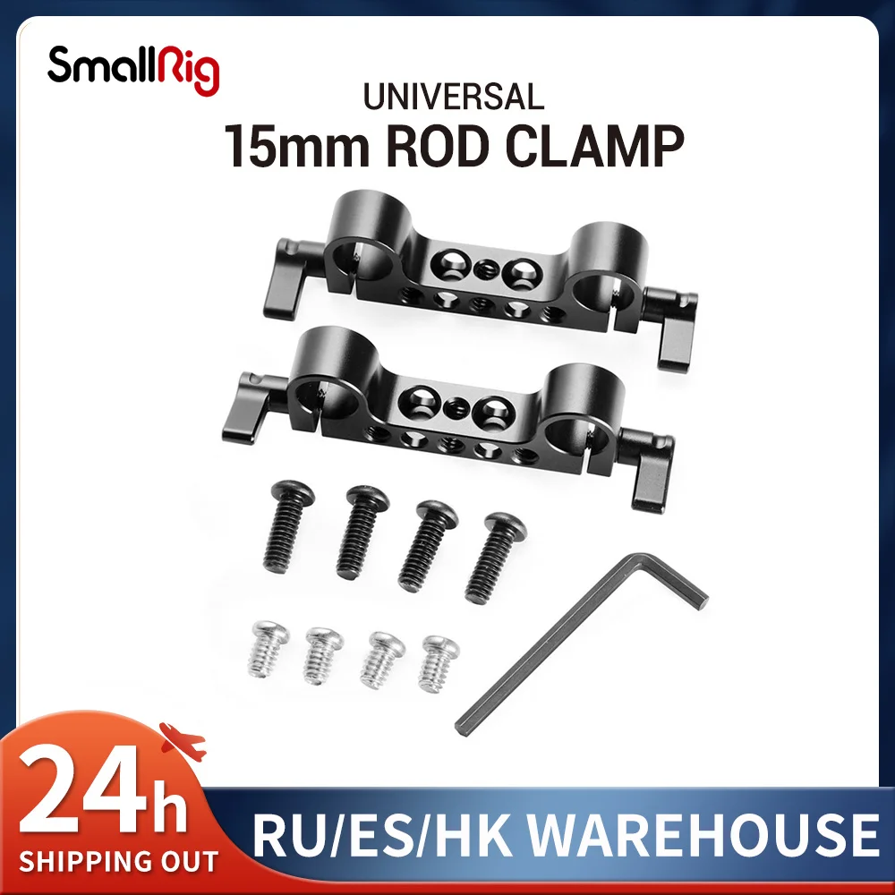 Smallrig 2Pcs Leggero Dual 15Mm Lws Rod Clamp Railblock Per Fotocamera 15Mm Rail Support System Per Follow Focus 2061
