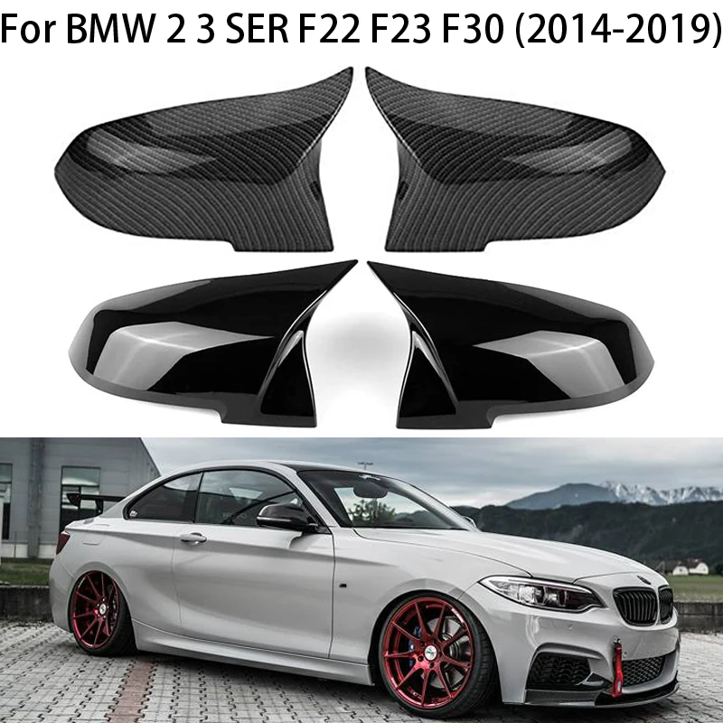 

For BMW 2 3 SER F22 F23 F30 2014 2015 2016 2017 2018 2019 Carbon Fiber Car Exterior Rearview Mirror Cover Caps car accessories