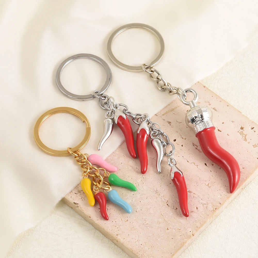 1Pc Personality Alloy Lucky Horn Italian Chili Cornicello Pendant
