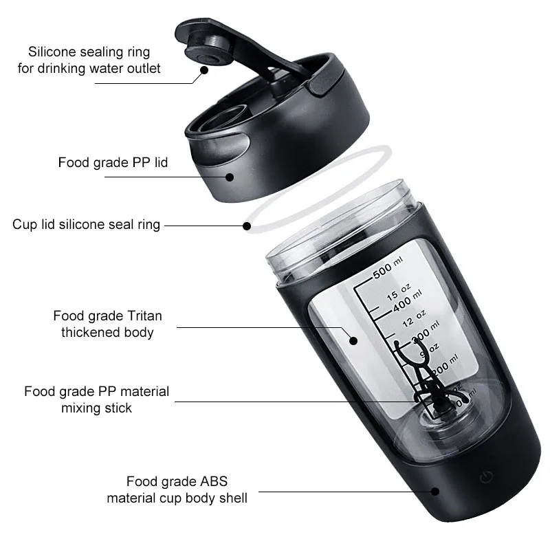 Portable Electric Shaker Blender Drink Cup Protein Nutrition Mixer