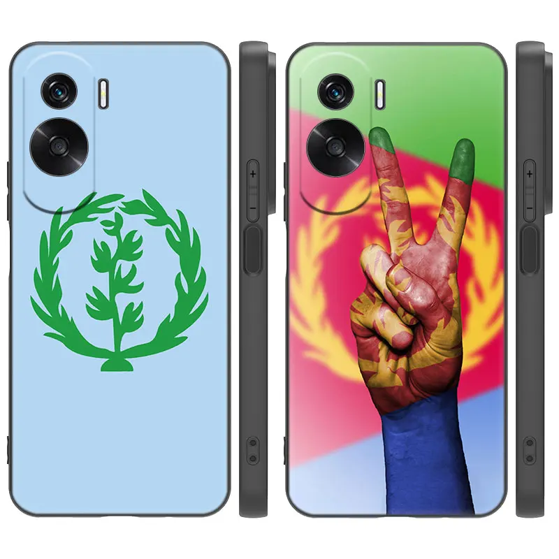Eritrea Flag Cartoon Cover Custodia Nera Per Telefono Per Honor X5 Plus X6 X7 X8 X6A X6S X7A X8A X9A X9B 70 90 Lite X30I X40I X50I 5G