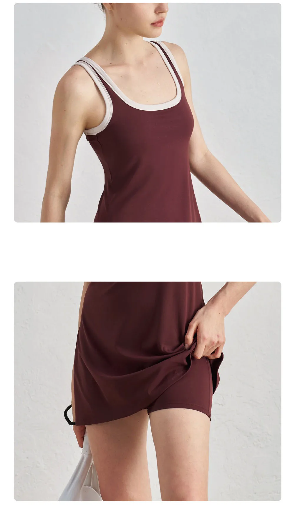 Tennis Dress For Women Built In Shorts&Chest Pads Alethtic Dresses Sleeveless Slim Fit Casual Dress Female Outfits Golf Skirts