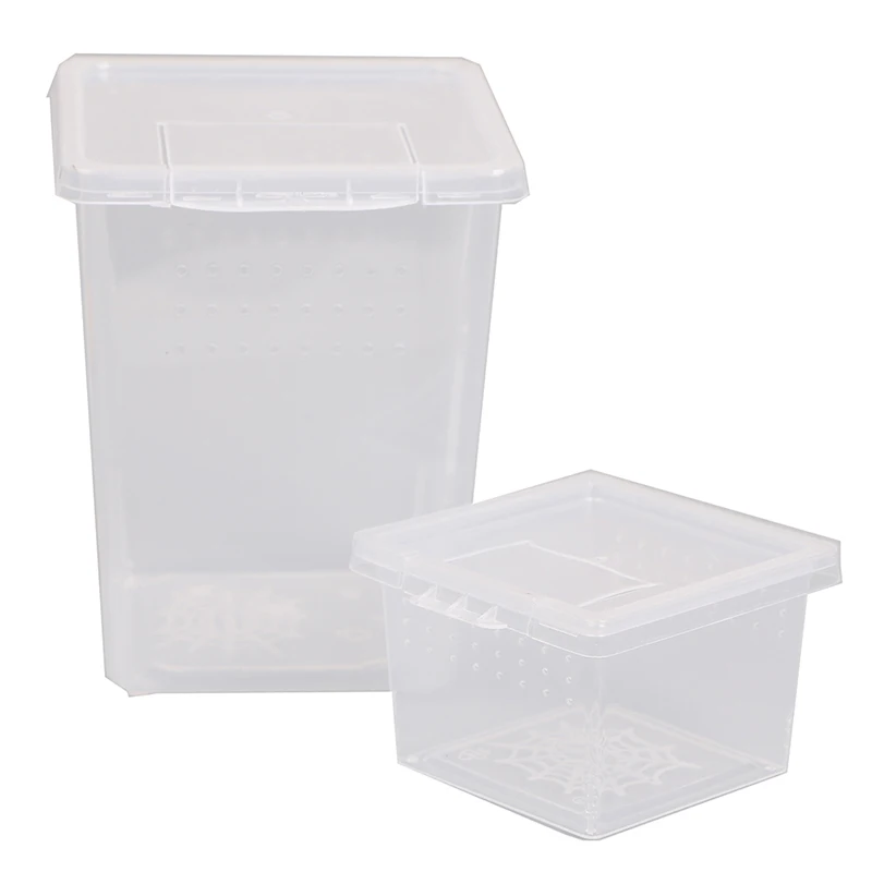 1 Pc Plastic Transparent Insect Spider Habitat Feeding Box Case Container Tank Transport Case Hatching Tank 5