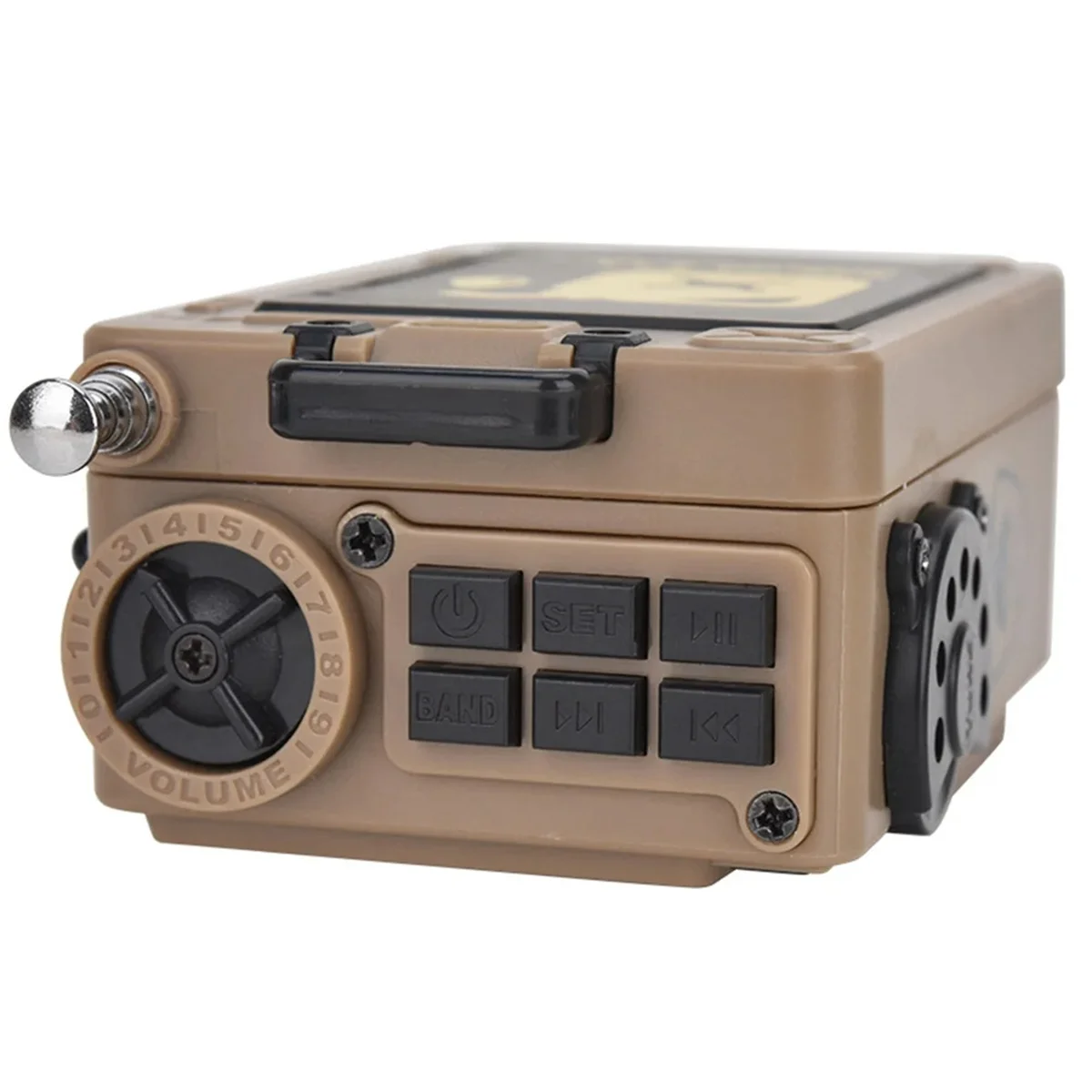 HanRongDa HRD701 FM/MW/SW/WB/AM Digital Radio Portable Full-Band Wireless Bluetooth Audio Receiver Music Player ,Khaki
