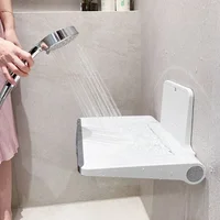 Toilet Barrier-free Bath Chair Light Luxury Wall-mounted Bathroom Seats Shower Chair Home Foldable Plastic Shoe Changing Stool 1