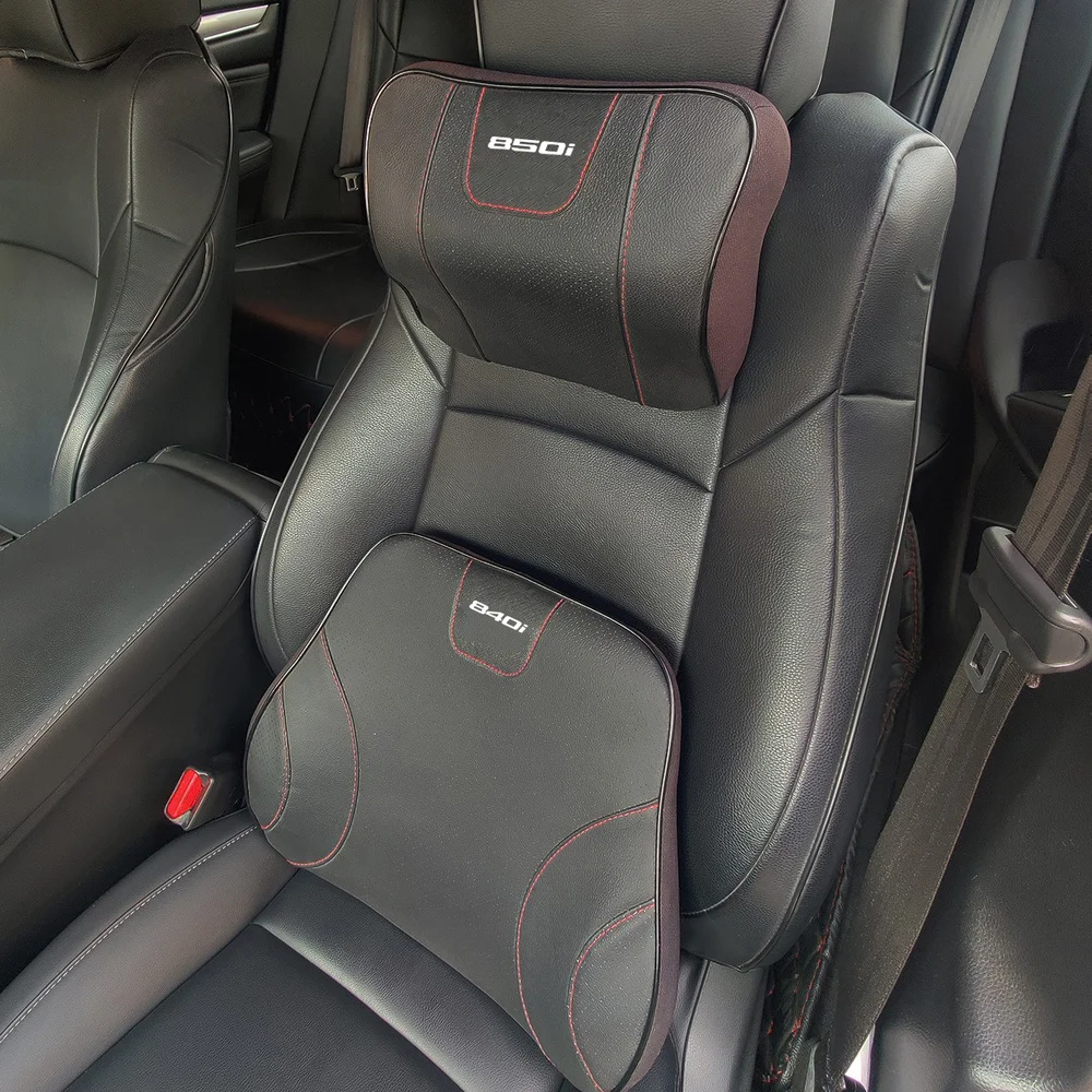 Genuine Leather Soft Memory Car Seat Headrest Neck Pillow Comfortable Cushion For Bmw 8 Series 840D 840I 850I G14 G15 G16