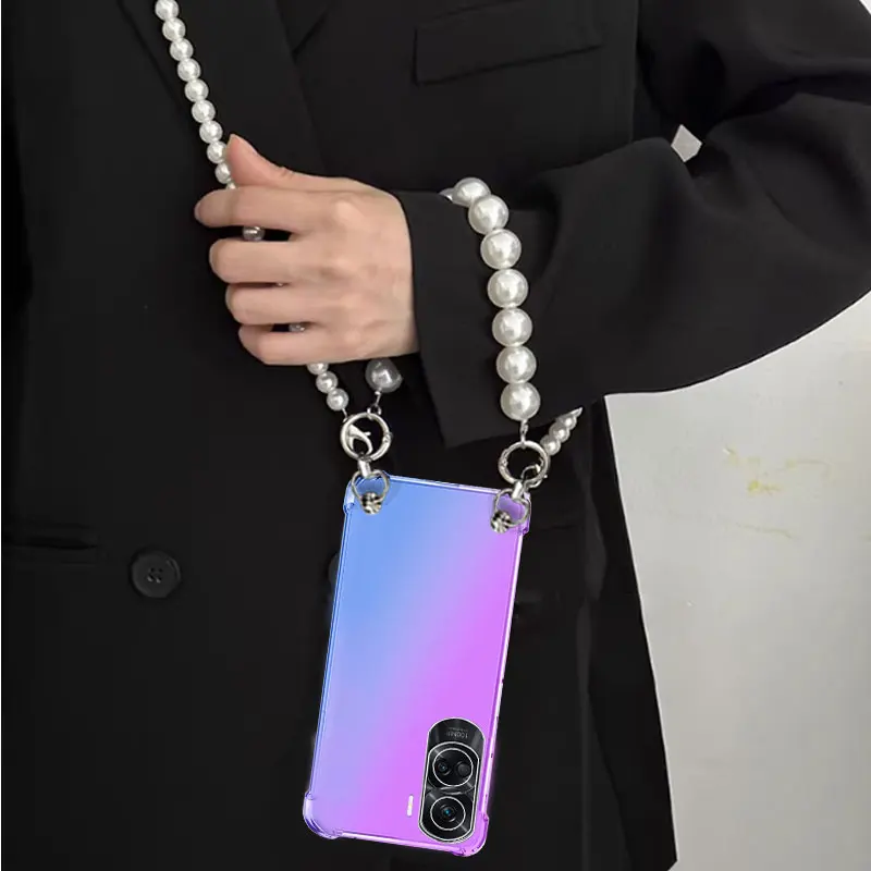 Funda Con Cuerda Para Nothing Phone 2a / 2a Plus - Case Transparente Con Correa Ajustable Y Protección Antirrobo - Verde