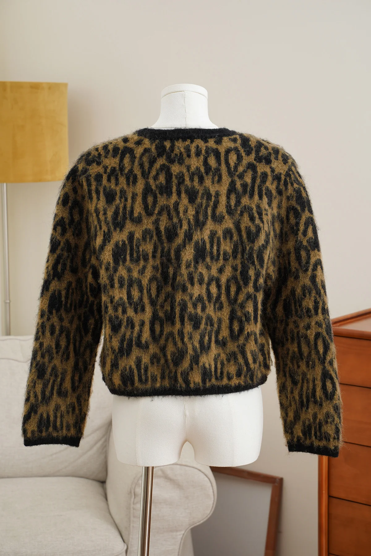 Suéter tipo cárdigan de leopardo para mujer, con estampado de moda en contraste, holgado, de manga larga, para ir al trabajo, cárdigan de otoño para mujer