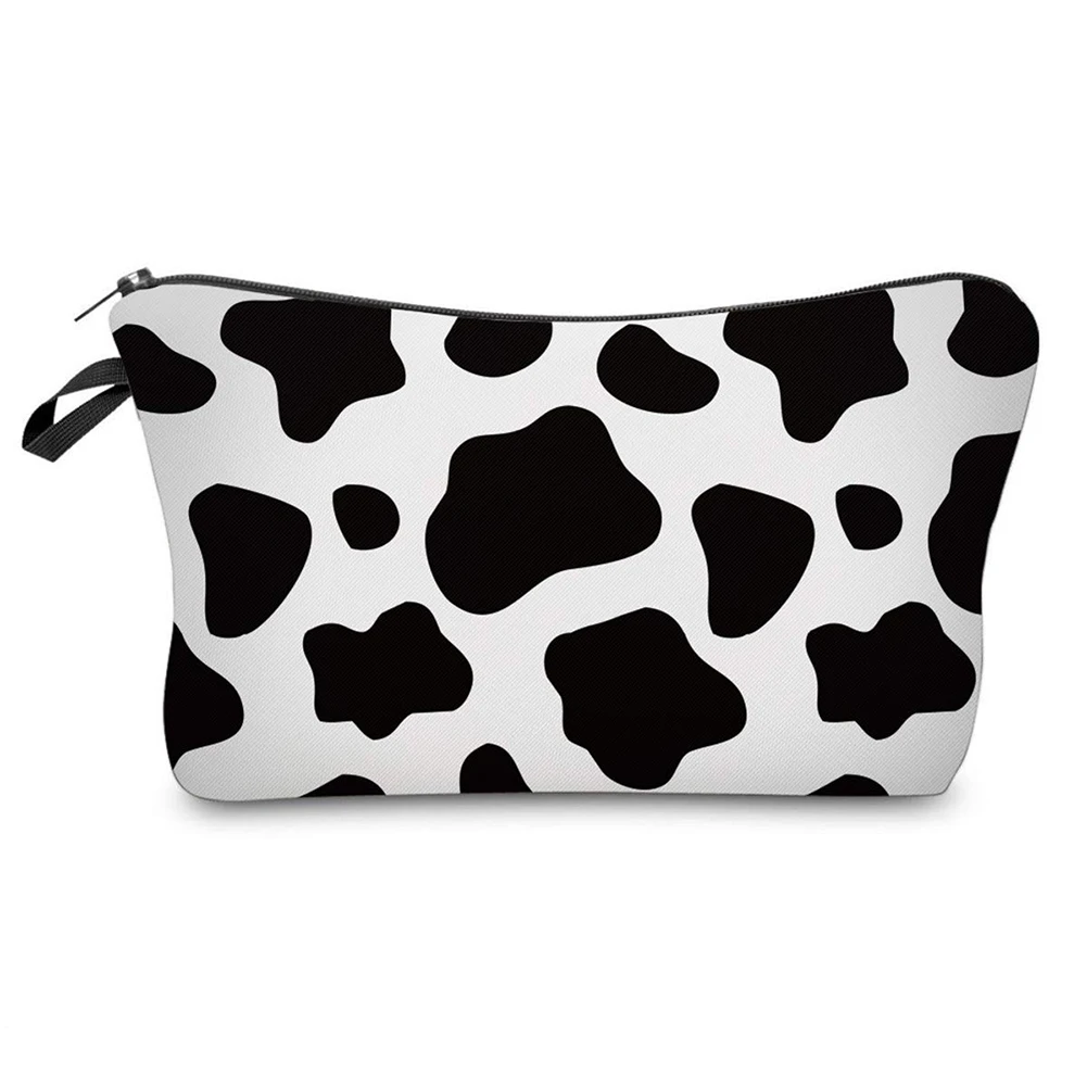 Fashion Make Up Toiletry Bag Portable Cow Print Makeup Case Multifunctional Zipper Organizer for Vacation Camping Party 3