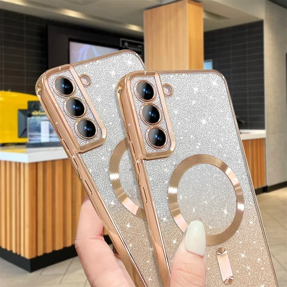 Gradient Glitter Magnetic Bling Soft Clear TPU Phone Case