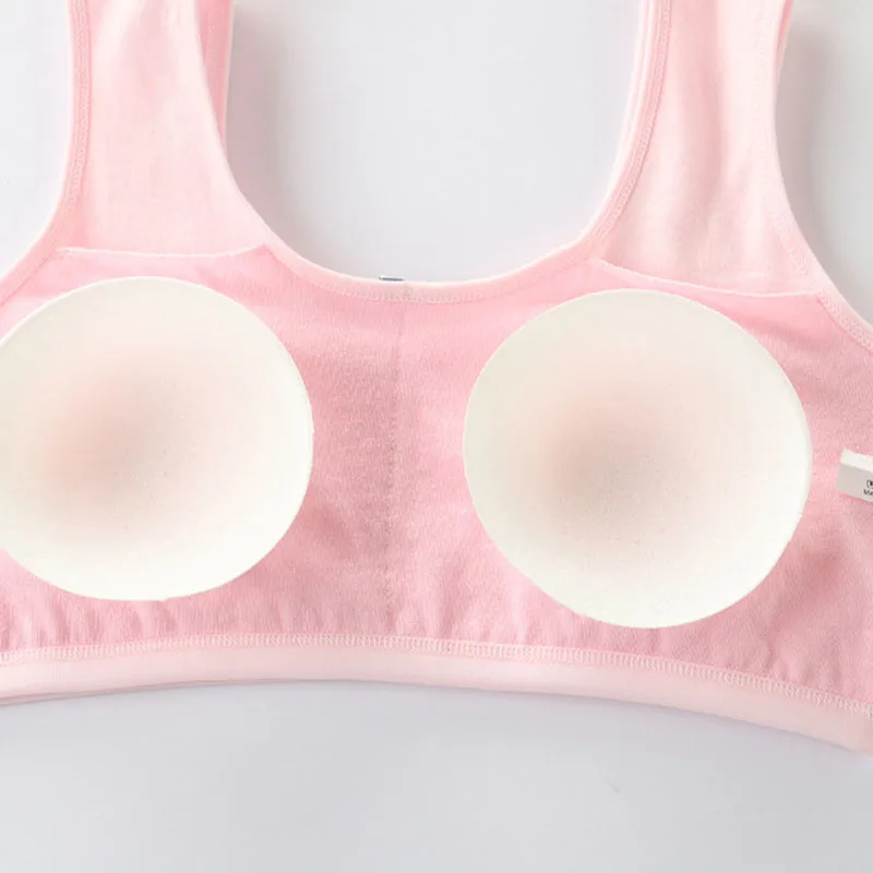 Children's Breast Care Girls Bras Age 8-16 Years Cotton Teens Girls Sponge Cup Teenage Girl Underwear Kids Vest 4 Pcs/Lot training bra cotton bra