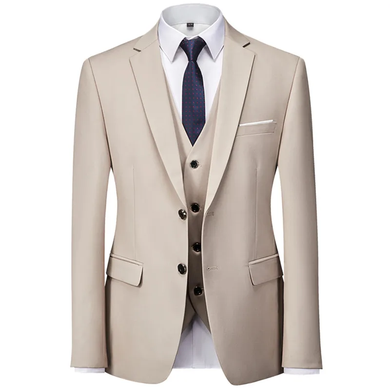 Men's Blazer Business Slim Official Solid Color Groom Dress Coat High Quality Plus size Fashion Suit Jacket 2