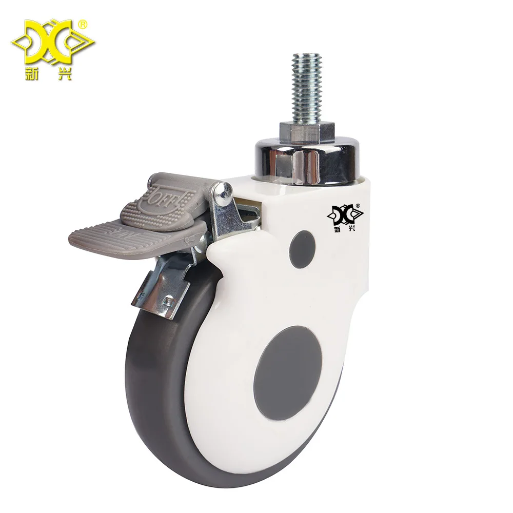 

1 Pc /4 Inch M12 Screw Rod TPR Medical Wheel Medical Equipment Caster Universal Wheel Crib Beauty Wheel