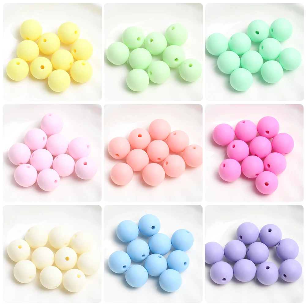 

15Pcs 14mm Colorful Frosted Acrylic Bead Round Loose Spacer Bead For Jewelry Making DIY Bracelet Necklace Accessories