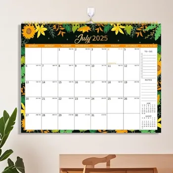 Calendario da parete creativo Spaziosa calendario a spirale con layout mensile con coperchio impermeabile Calendario mensile in carta spessa