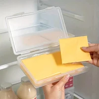 1pc Butter Cheese Storage Box, Portable Refrigerator Fruit Vegetable Fresh-keeping Packaging Box, Transparent Cheese Container 1