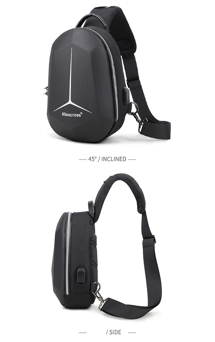 Designer Anti-theft Lock Crossbody Bag USB Charging Travel Shoulder Bag High Quality Messenger Bags Male Waterproof Chest Bag