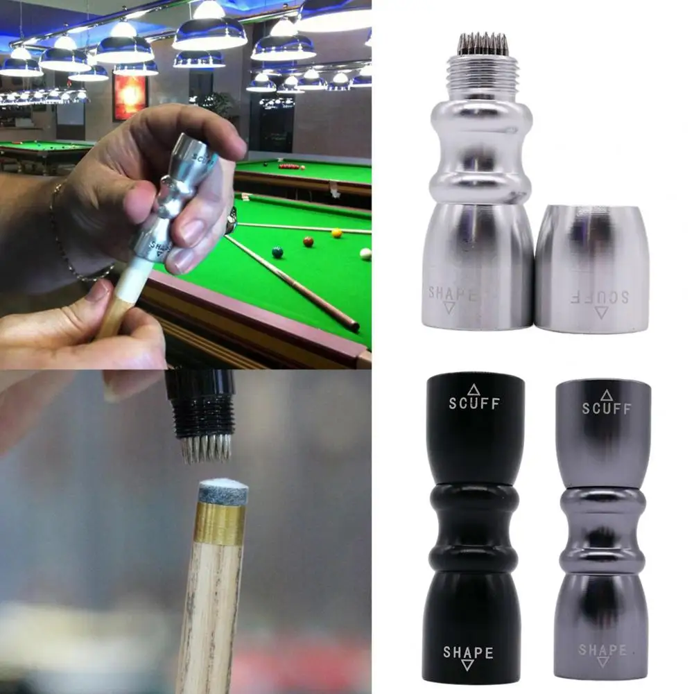 

Snooker Pool Cue Tip Tool Aluminum Alloy 3-in-1 Billiard Pool Stick Tip Metal Scuffer Shaper Aerator Repair Tool Pool Cue Acces