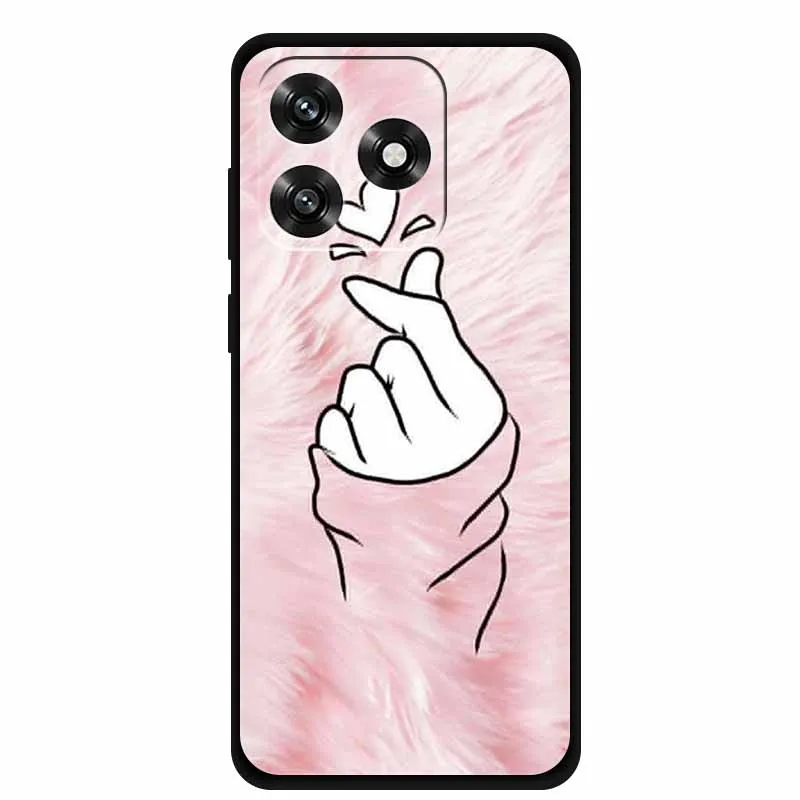 Black TPU Cartoon Soft Silicone Shockproof Case - Protective Back Cover