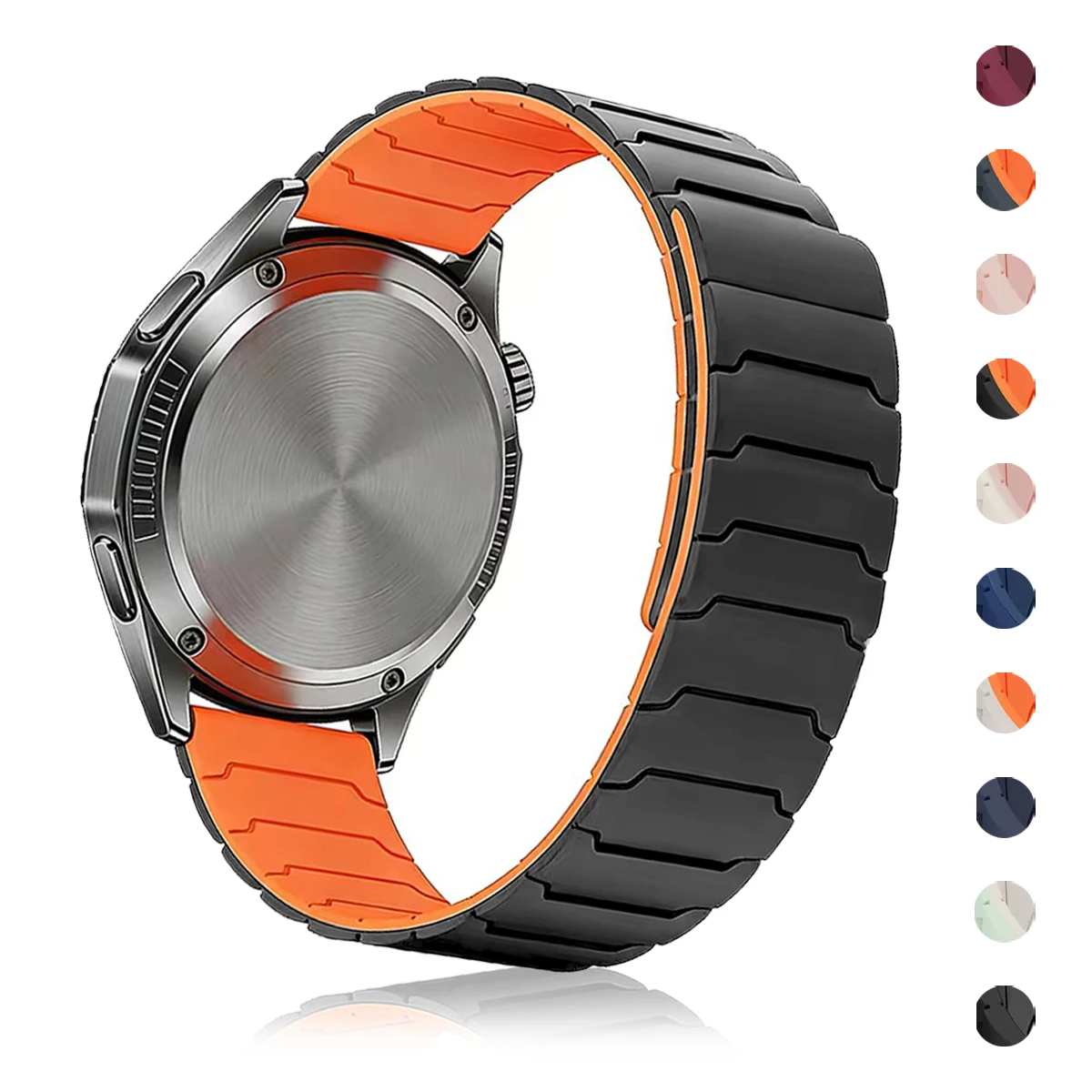 Magnetic Silicone Watchband with Adjustable Loop Strap