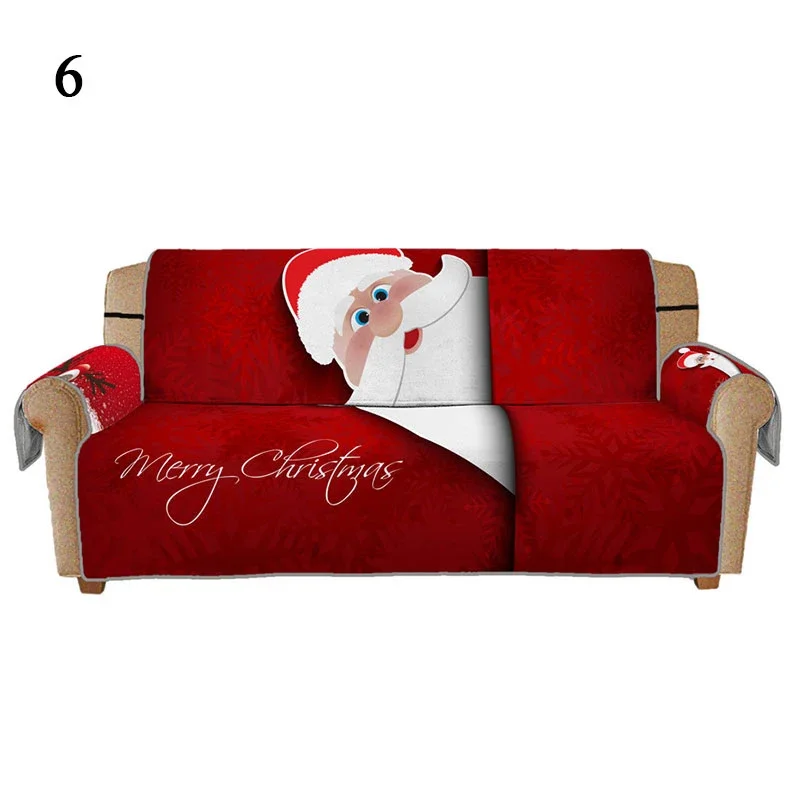 

Christmas Sofa Covers for Living Room Sectional Corner Sofa Cover Santa Claus Slipcover Couch Cover 3 Seat Housses De Canapé