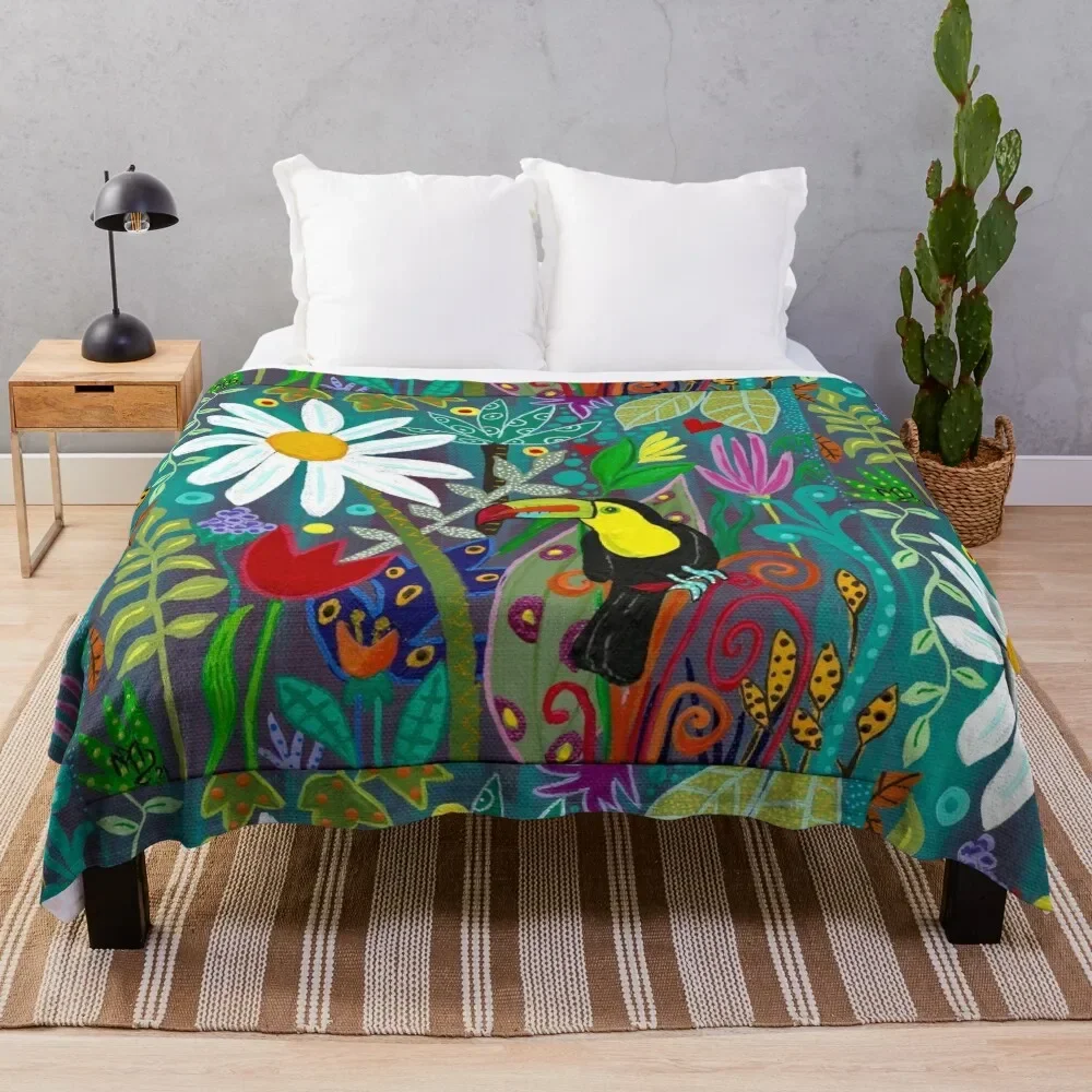 

Toucan of the Rainforest Throw Blanket Stuffeds Decorative Sofa for sofa Blankets