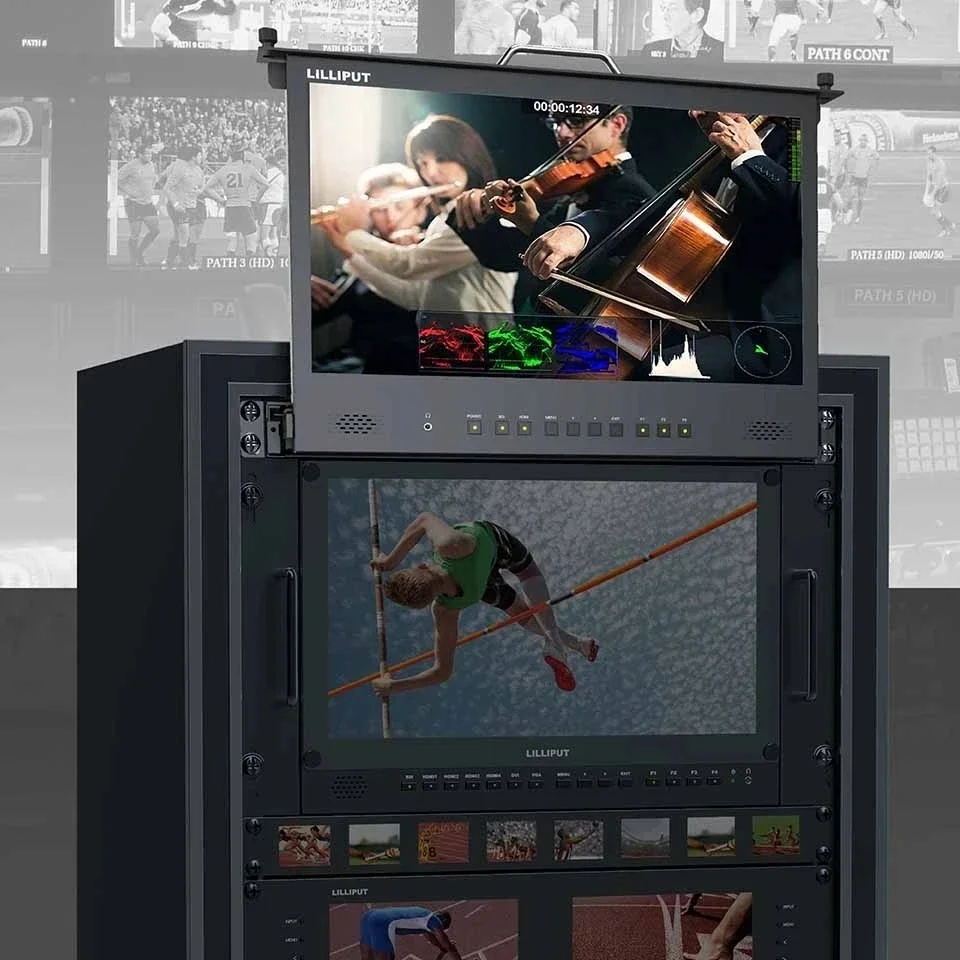 LILLIPUT RM-1731/1731S 17.31RU Rackmount Monitor Pull-out for Broadcast and Live Streaming with Remote Control HDMI-2.0 3G-SDI