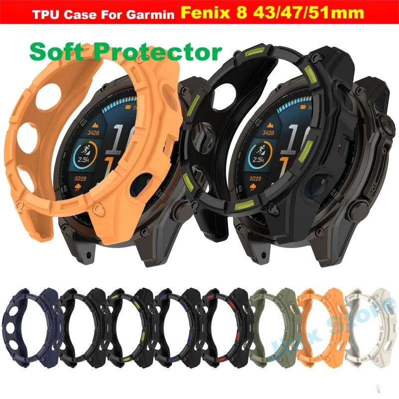 Chofit Case Compatible With Garmin Fenix 8 51mm Case, TPU Protective Case Heavy Duty Protective Cover For Fenix 8 51mm (Not For 43mm/47mm) (Black - View #10