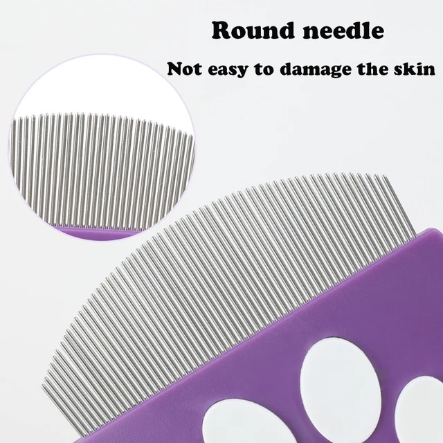 Pet Grooming Comb - Flea Comb for Cats & Dogs, Curved Design for Face & Body, Mini Detangling Brush for Pets 4