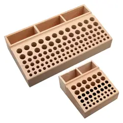 46/98 Holes Pine Wooden Leather Craft Rack Stand DIY Carving Punching Tools Holder Organizer Storing Leather Tool Storage Box
