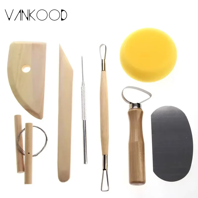 Clay Tools 8 Piece Set Ceramics Molding Wood Knife Pottery Practical Sculpting Cutters For Polymer pottery tools clay tools clay cutters