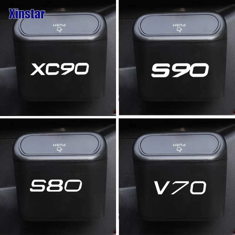 Plastic Car Trash Bin For Volvo S60 XC90 V40 V50 V60 V70 S80 S90 V90 C30 C70 XC70 XC60 XC40 AWD T6
