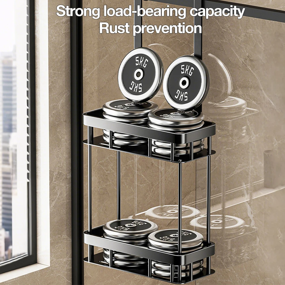 Hanging Toilet Shelf No Drilling Shower Caddy For Bathroom Door Shampoo Holder Bathroom Support Bathroom Accessories 4