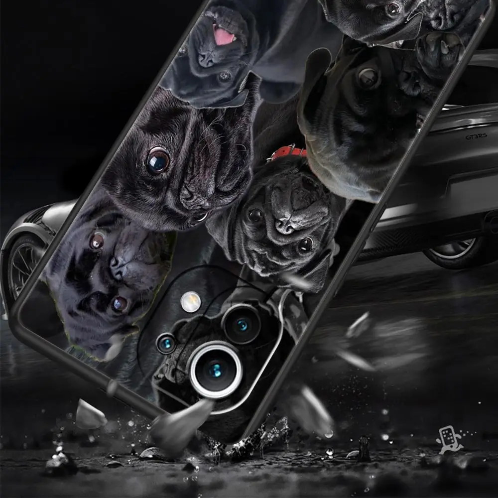 Charming Black Pug Close-Up Phone Case Cover