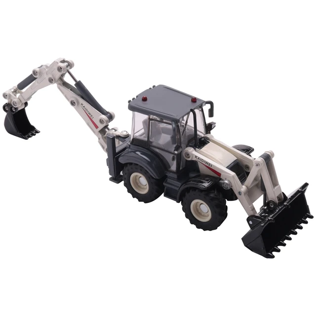 Alloy Diecast Excavator 1:50 4 Wheel Shovel Loader Two-Way Forklift Bulldozer Back Hoe Loader Truck Model For Kids Gift Toys 1