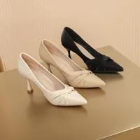 High Heeled Shoes for Women 2023 New Pointed Toe Gentle White Working Shoes Spring and Autumn Single Shoes 40 Zapatos De Mujer 1