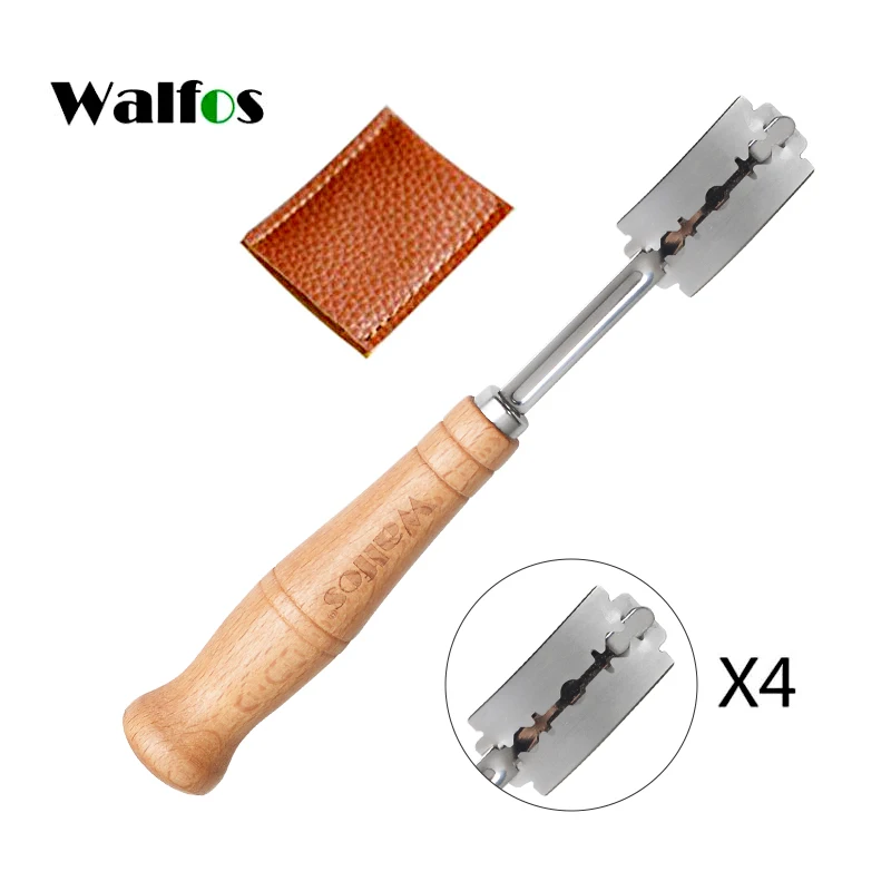 Wooden Handle Curved Bread Razor 304 Stainless Steel Bread Lame