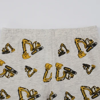 【Through 1615 flame】Little boy excavator pajamas set, long sleeved pants, suitable for 2-9 years old boys family wear 5