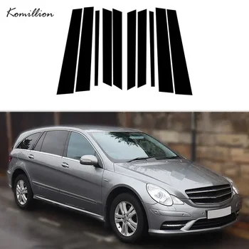10Pcs/Set Car Pillar Posts for Mercedes-Benz R-Class W251 2006 2007 2008 2009-2013 Door Window Trim Cover Stickers Auto Styling 1