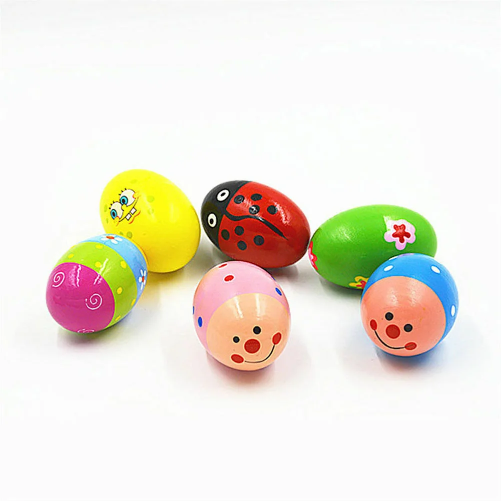Drum Percussion Accessories Music Shaker Egg Wooden 1 Pc Baby Colorful Durable Handy Musical Percussion Rattle Replacement Classroom Musical Instrument