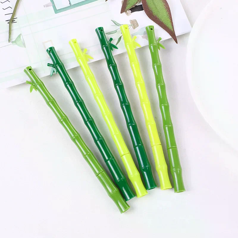 Set di penne a sfera in bambù di colore casuale da 2 pezzi Accessori scolastici per ufficio per studenti carini Penne per scrittura ecologiche Materiale scolastico - immagine 2