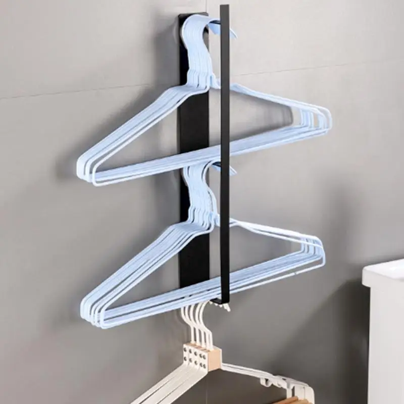 Clothes Hanger Holder Punch-Free Wall-Mounted Hanger Organizers and Storage Magnetic Absorption Wardrobe Balcony Clothes Hanger 5