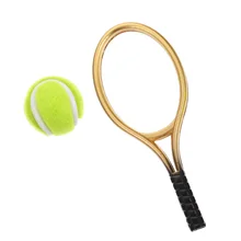 

1 Set Miniature Tennis Racket And Model Mini House Scene Decoration