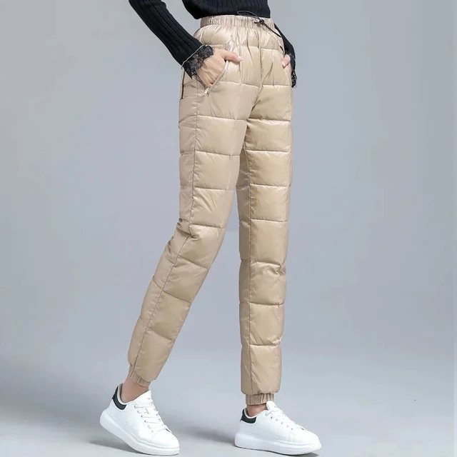 Snow Pants Womens 2018 Winter Down Pants Women Casual Outwear